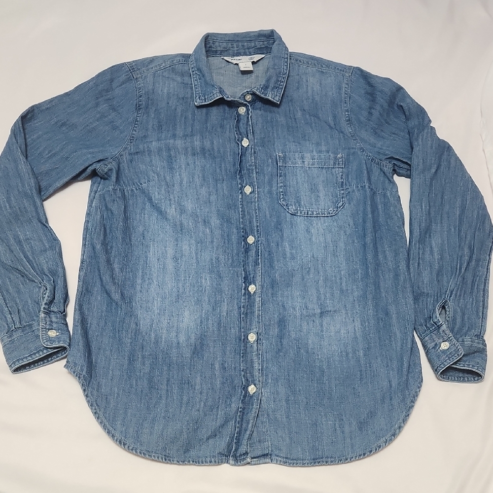 Old Navy "The Classic Shirt" in Blue | Long Sleeve Button-Down | Women’s Size S - Picture 4 of 13